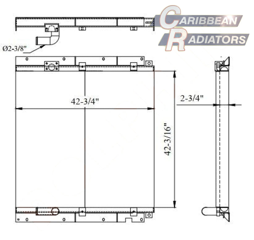 CATERPILLAR OIL COOLER, 345 B, 345 BL, 42-3/16" x 42-3/4" x 2-3/4"